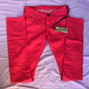 Bright red/orange 4 stroke jeans